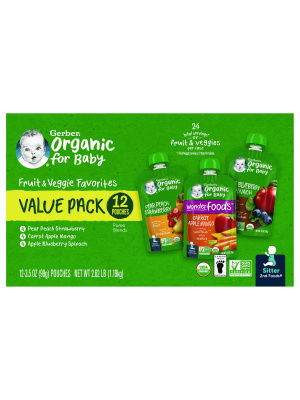 Organic 2nd Foods Baby Food Pouches, Assorted Flavors, 3.5 oz Pouch, 12/Carton