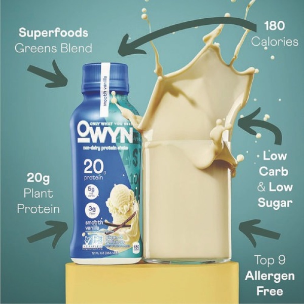 20 g Protein Drink, Vanilla, 12 oz Bottle, 12/Carton