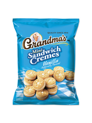 Mini Vanilla Creme Sandwich Cookies, 3.71 oz, 24/Carton