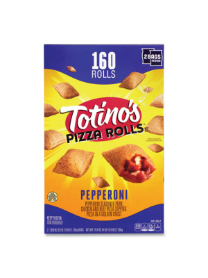 Pepperoni Pizza Rolls, 39.9 oz Bag, 80 Rolls/Bag, 2 Bags/Carton