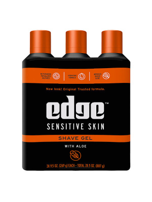 Edge Sensitive Skin Shaving Gel for Men, 9.5 oz., 3 pk.